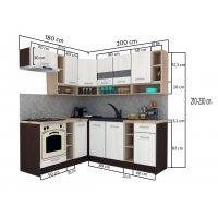 Bucatarie de Colt COSSY NEW 180-200 ST. Wenge / Decor 0164